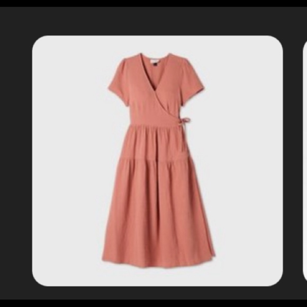 100% Cotton short sleeve wrap dress